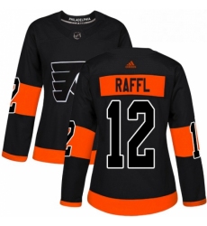 Womens Adidas Philadelphia Flyers 12 Michael Raffl Premier Black Alternate NHL Jersey 