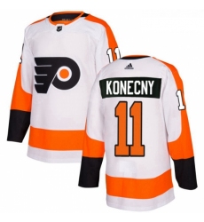 Youth Adidas Philadelphia Flyers 11 Travis Konecny Authentic White Away NHL Jersey 