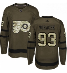 Youth Adidas Philadelphia Flyers 93 Jakub Voracek Authentic Green Salute to Service NHL Jersey 