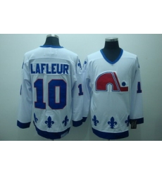 Quebec Nordiques 10 Lafleur White Jerseys CCM