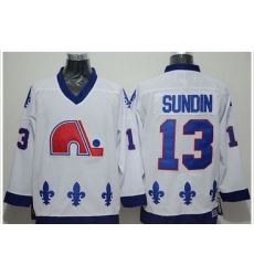 Quebec Nordiques #13 Mats Sundin White CCM Throwback Stitched NHL Jersey