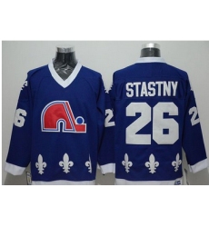 Quebec Nordiques #26 Peter Stastny Blue CCM Throwback Stitched NHL Jersey