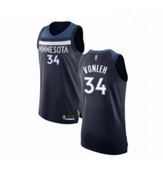 Mens Minnesota Timberwolves 34 Noah Vonleh Authentic Navy Blue Basketball Jersey Icon Edition 