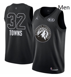 Mens Nike Jordan Minnesota Timberwolves 32 Karl Anthony Towns Swingman Black 2018 All Star Game NBA Jersey