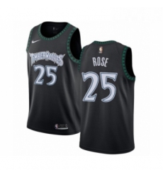 Mens Nike Minnesota Timberwolves 25 Derrick Rose Authentic Black Hardwood Classics Jersey 