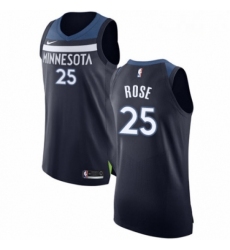 Mens Nike Minnesota Timberwolves 25 Derrick Rose Authentic Navy Blue NBA Jersey Icon Edition 