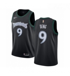 Mens Nike Minnesota Timberwolves 9 Luol Deng Authentic Black Hardwood Classics Jersey 