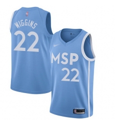 Timberwolves  22 Andrew Wiggins Blue Basketball Swingman City Edition 2019 20 Jersey
