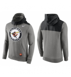 MLB Men Baltimore Orioles Nike Gray Cooperstown Collection Hybrid Pullover Hoodie