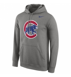 Men MLB Chicago Cubs Nike Logo Performance Pullover Hoodie Gray