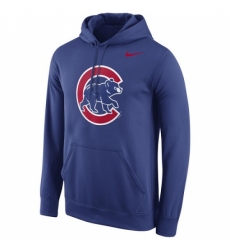 Men MLB Chicago Cubs Nike Logo Performance Pullover Hoodie Royal