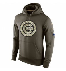 Men MLB Chicago Cubs Nike Olive Salute To Service KO Performance Hoodie