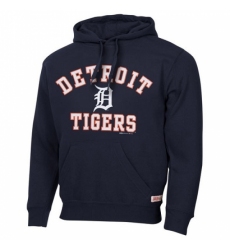 Men MLB Detroit Tigers Stitches Fastball Fleece Pullover Hoodie Navy Blue