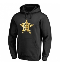 Men MLB Houston Astros Gold Collection Pullover Hoodie Black