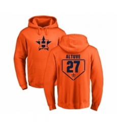 Men MLB Nike Houston Astros 27 Jose Altuve Orange RBI Pullover Hoodie