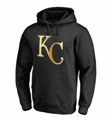 Men MLB Kansas City Royals Gold Collection Pullover Hoodie Black