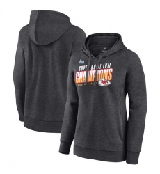 Women Kansas City Chiefs Charcoal Super Bowl LVII Champions Victory Formation Pullover Hoodie