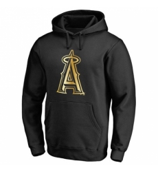 Men MLB Los Angeles Angels of Anaheim Gold Collection Pullover Hoodie Black