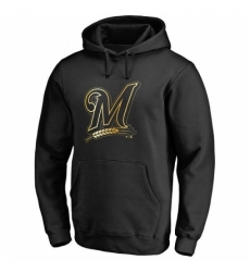 Men MLB Milwaukee Brewers Gold Collection Pullover Hoodie Black