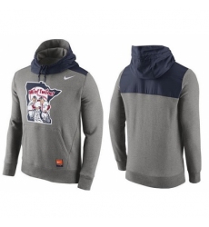 MLB Men Minnesota Twins Nike Gray Cooperstown Collection Hybrid Pullover Hoodie