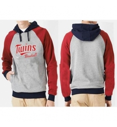 MLB Men Nike Minnesota Twins Pullover Hoodie GreyRed