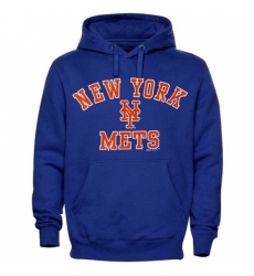 Men MLB New York Mets Stitches Fastball Fleece Pullover Hoodie Royal Blue