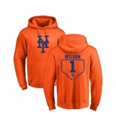 Men MLB Nike New York Mets 1 Mookie Wilson Orange RBI Pullover Hoodie