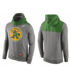 MLB Men Oakland Athletics Nike Gray Cooperstown Collection Hybrid Pullover Hoodie