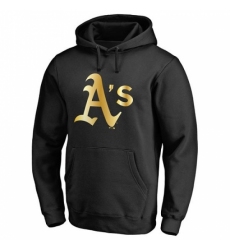 Men MLB Oakland Athletics Gold Collection Pullover Hoodie Black