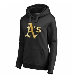 MLB Oakland Athletics Women Gold Collection Pullover Hoodie Black