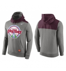 MLB Men Philadelphia Phillies Nike Gray Cooperstown Collection Hybrid Pullover Hoodie
