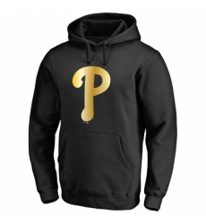 Men MLB Philadelphia Phillies Gold Collection Pullover Hoodie Black