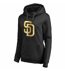 MLB San Diego Padres Women Gold Collection Pullover Hoodie Black