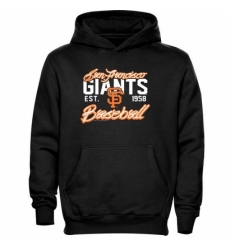 Men MLB San Francisco Giants Script Baseball Pullover Hoodie Black