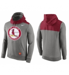 MLB Men St Louis Cardinals Nike Gray Cooperstown Collection Hybrid Pullover Hoodie