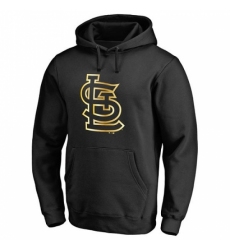 Men MLB St Louis Cardinals Gold Collection Pullover Hoodie Black