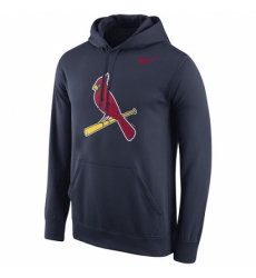 Men MLB St Louis Cardinals Nike Logo Performance Pullover Hoodie Navy