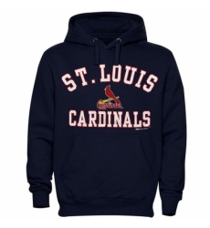 Men MLB St Louis Cardinals Stitches Fastball Fleece Pullover Hoodie Navy Blue