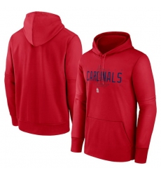 Men St  Louis Cardinals Red Pregame Performance Pullover Hoodie