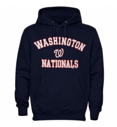 Men MLB Washington Nationals Stitches Fastball Fleece Pullover Hoodie Navy Blue