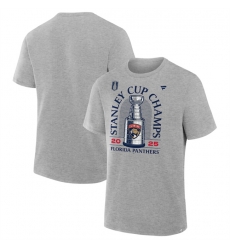 Men Florida Panthers Heather Gray 2025 Stanley Cup Champions Locker Room T Shirt Men Florida Panthers Heather Gray 2025 Stanley Cup Champions Locker Room T Shirt