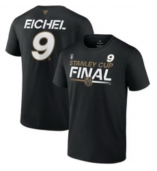 Men Vegas Golden Knights 9 Jack Eichel Black 2023 Stanley Cup Final Authentic Pro Name  26 Number T Shirt