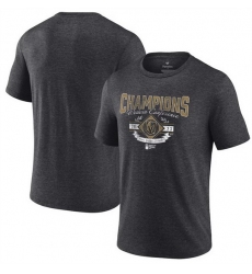 Men Vegas Golden Knights Heather Charcoal 2023 Western Conference Champions Icing Tri Blend T Shirt
