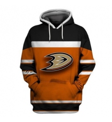 Men Anaheim Ducks Orange All Stitched Hooded Sweatshirt