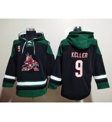 Men's Arizona Coyotes #9 Clayton Keller Black Ageless Must-Have Lace-Up Pullover Hoodie
