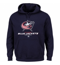 NHL Mens Columbus Blue Jackets Majestic Big Tall Critical Victory Pullover Hoodie Navy Blue