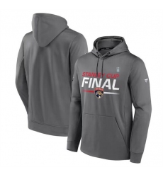 Men Florida Panthers Gray 2023 Stanley Cup Final Authentic Pro Pullover Hoodie