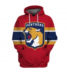 Men Florida Panthers Red All Stitched Hooded Sweatshirt