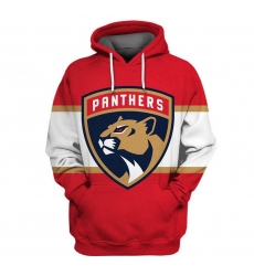 Men Florida Panthers Red White All Stitched Hooded Sweatshirt