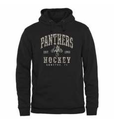 NHL Mens Florida Panthers Black Camo Stack Pullover Hoodie